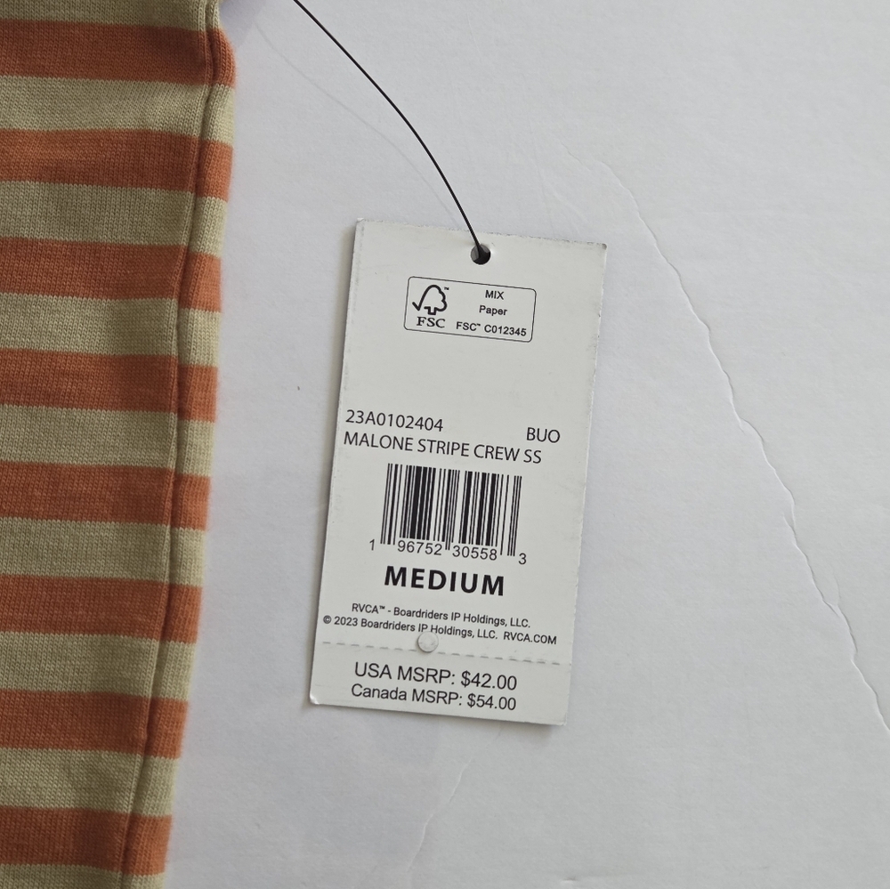 RVCA Rush And Tan Striped Tee - Picture 5 of 6